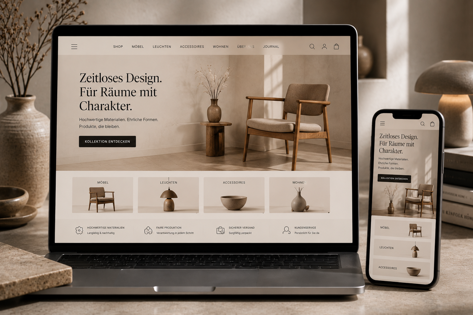 Brand Commerce Beispiel für Kaffee, Genuss, Premium Food und digitale Produktinszenierung