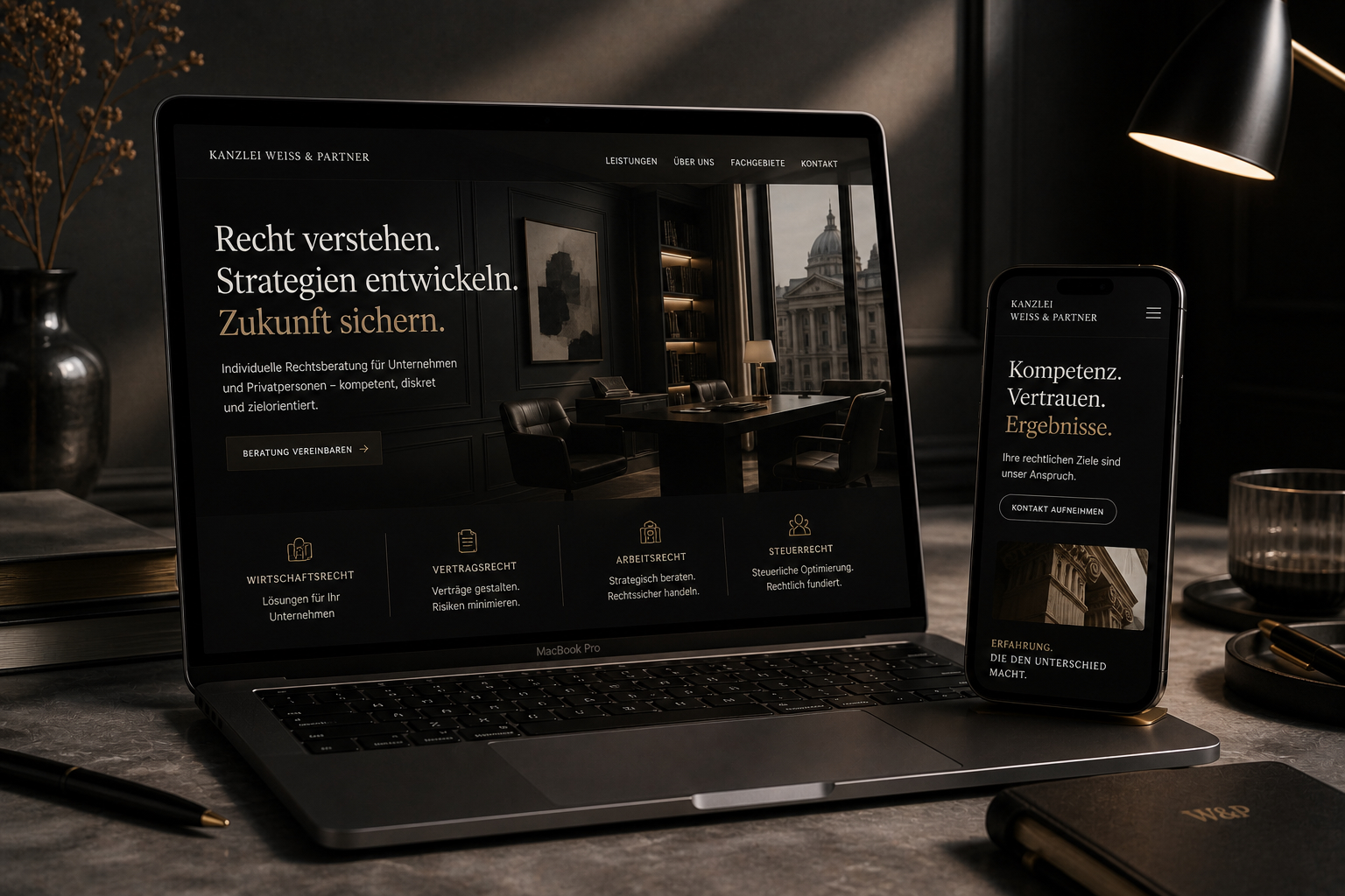 Landingpage Beispiel für Kanzlei und strategische Beratung